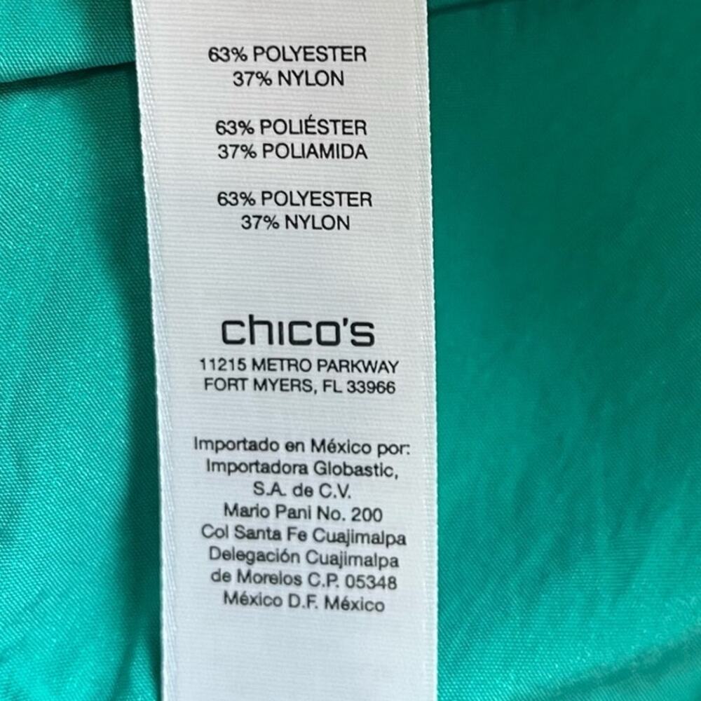 Chico's Zenergy Jacket Women's Size 2 Large 12/14 Green Zip Front Activewear - Picture 8 of 10